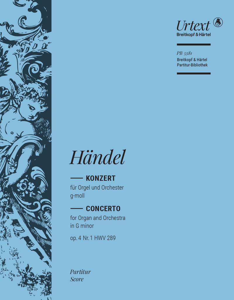 Organ Concerto (No. 1) in G minor Op. 4/1 HWV 289 [full score]