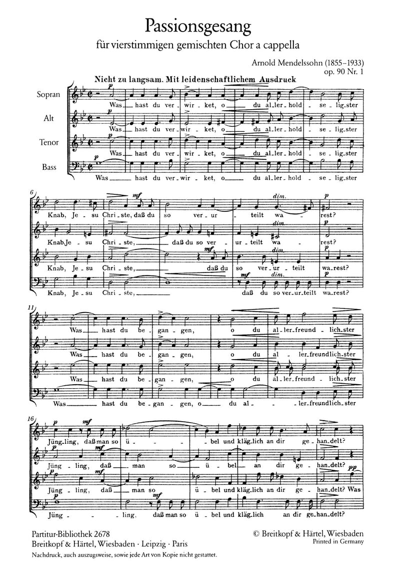 Passionsgesang Op. 90 No. 1