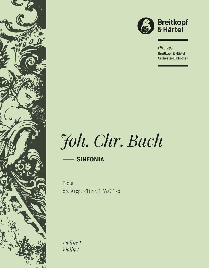 Sinfonia B-dur op. 9 (op. 21) Nr. 1 W.C 17b [violin 1 part]