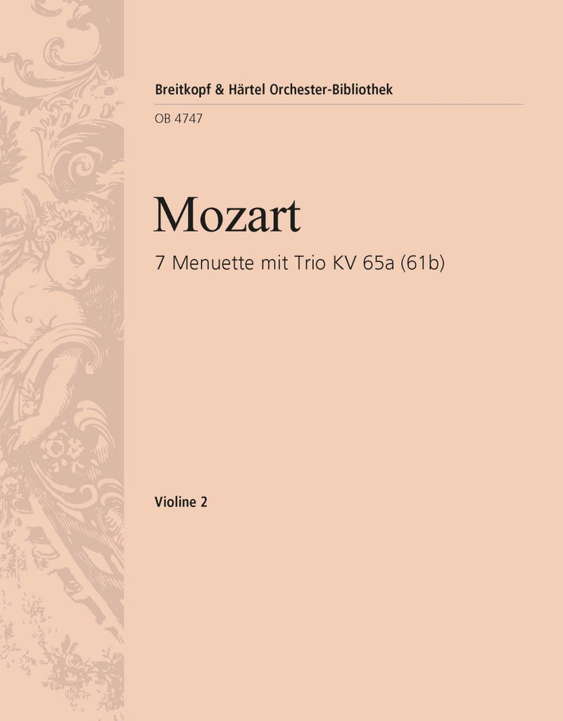 7 Menuets with Trio K. 65a (61b) [violin 2 part]