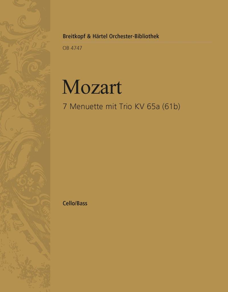 7 Menuets with Trio K. 65a (61b) [basso (cello/double bass) part]