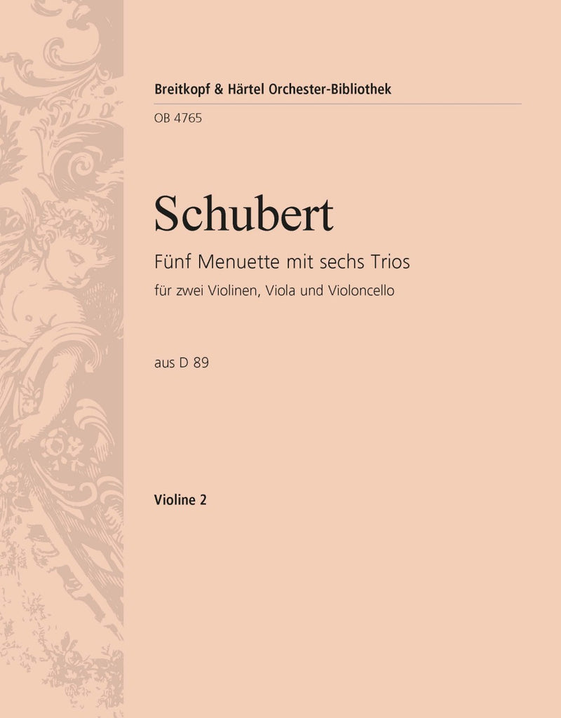 5 Menuets with 6 Trios from D 89 [violin 2 part]