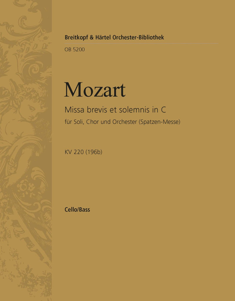 Missa brevis in C major K. 220 (196b) [basso (cello/double bass) part]