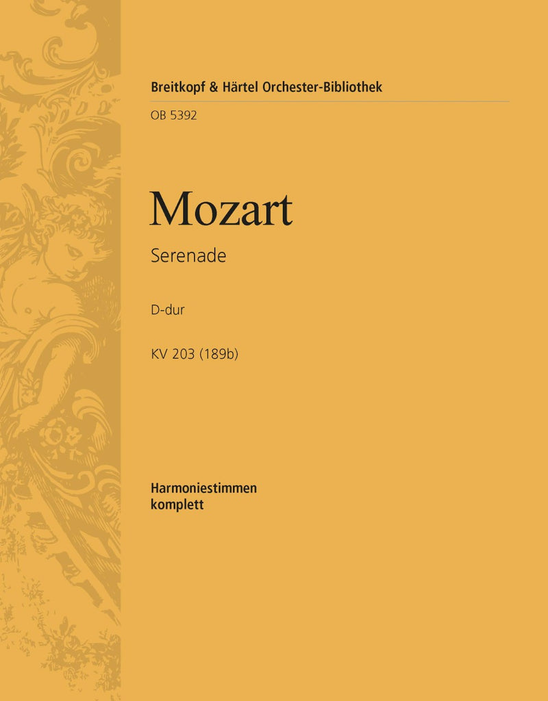 Serenade in D major K. 203 (189b) [wind parts]