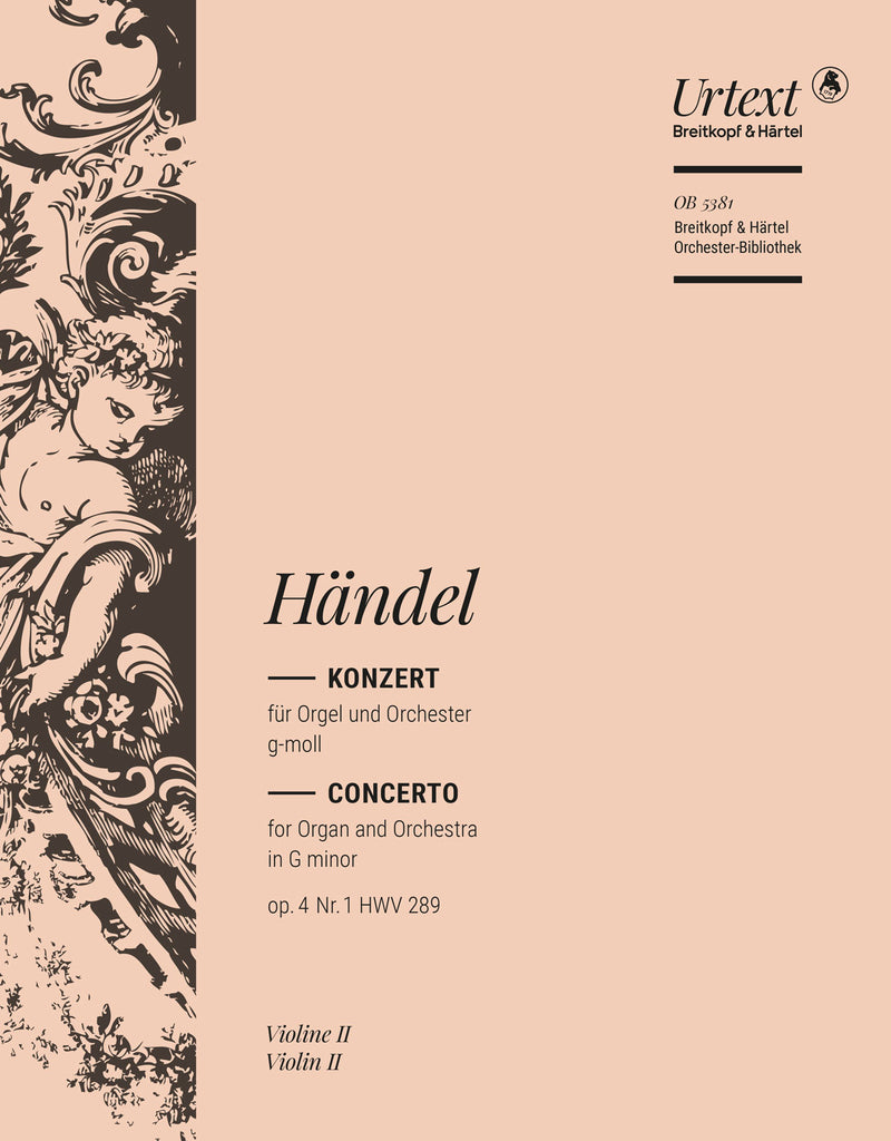Organ Concerto (No. 1) in G minor Op. 4/1 HWV 289 [violin 2 part]