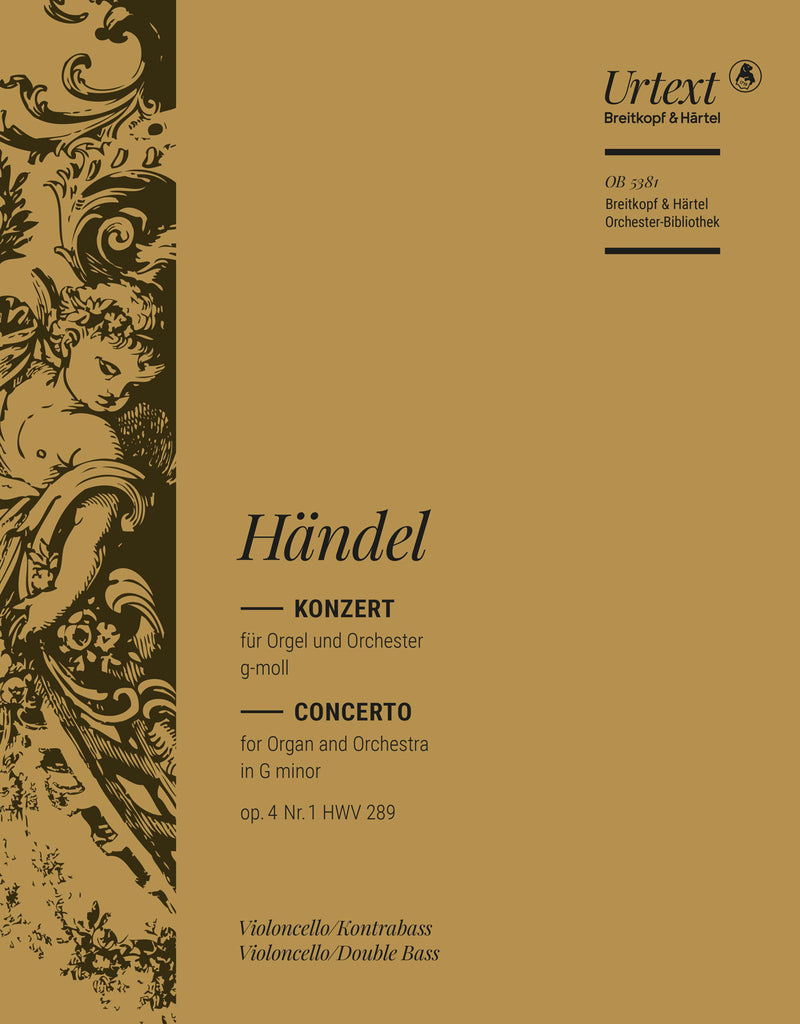 Organ Concerto (No. 1) in G minor Op. 4/1 HWV 289 [basso (cello/double bass) part]