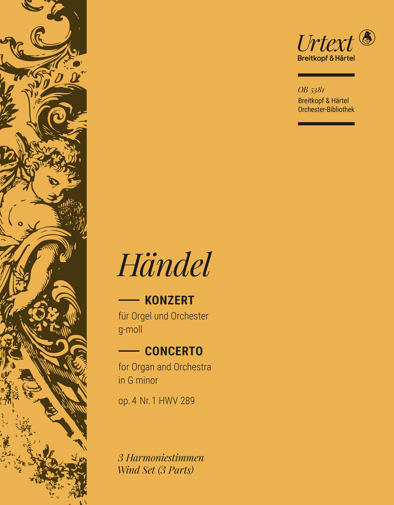 Organ Concerto (No. 1) in G minor Op. 4/1 HWV 289 [wind parts]