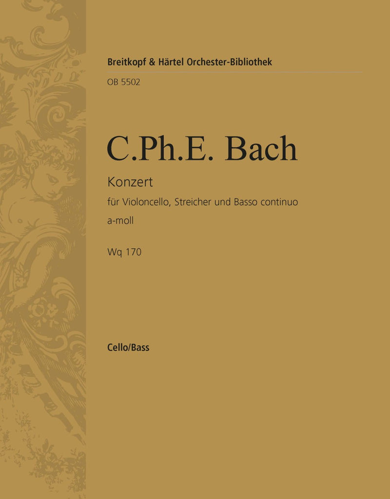 Violoncello Concerto in A minor Wq 170 [basso (cello/double bass) part]