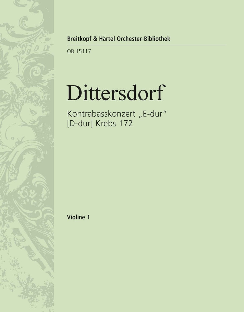 Double Bass Concerto "in E major" [D major] Krebs 172 [violin 1 part]