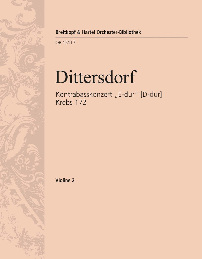 Double Bass Concerto "in E major" [D major] Krebs 172 [violin 2 part]