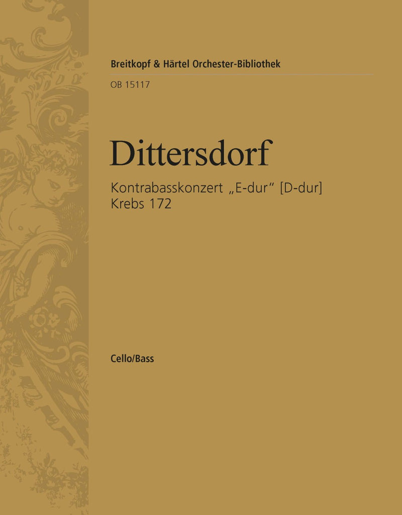 Double Bass Concerto "in E major" [D major] Krebs 172 [basso (cello/double bass) part]