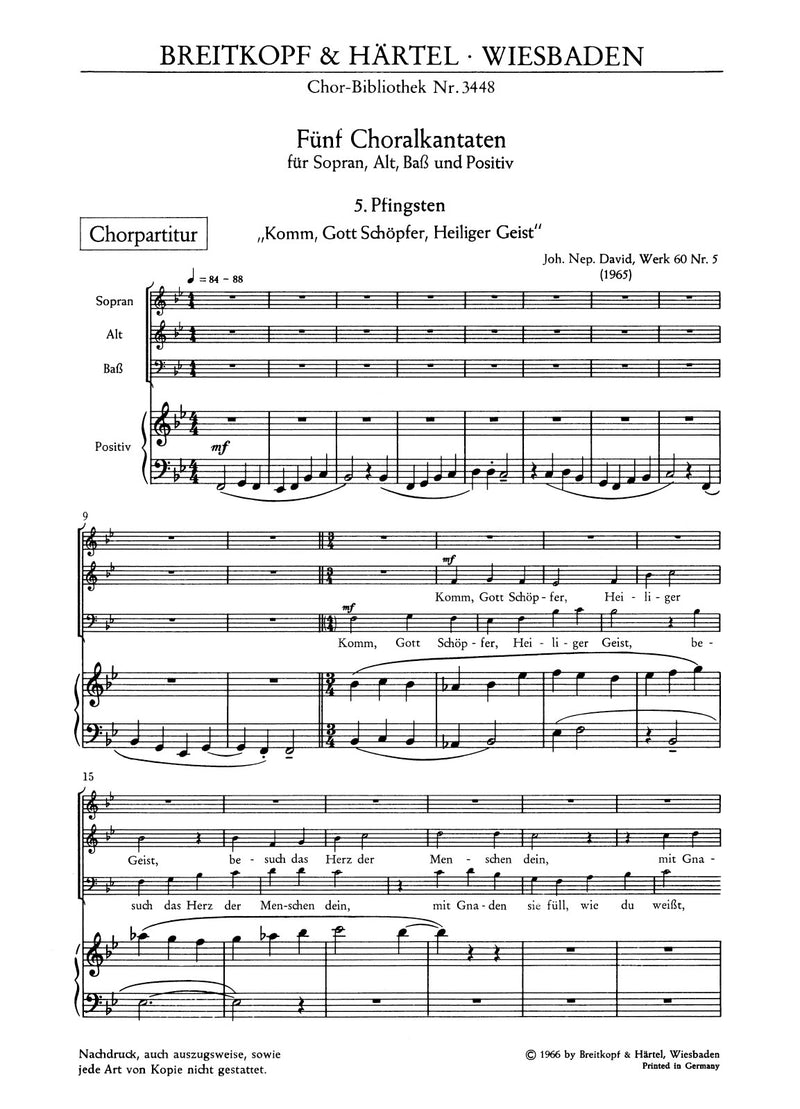 Choral Cantatas Wk 60, no. 5 [合唱楽譜]