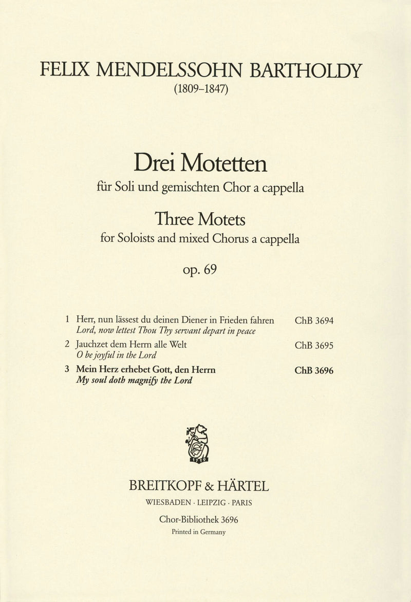 3 Motets Op. 69, no. 3 [合唱楽譜]