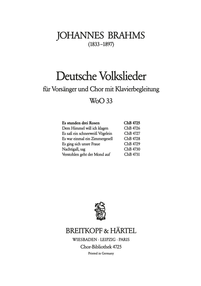 Deutsche Volkslieder WoO 33, No. 43 [合唱楽譜]