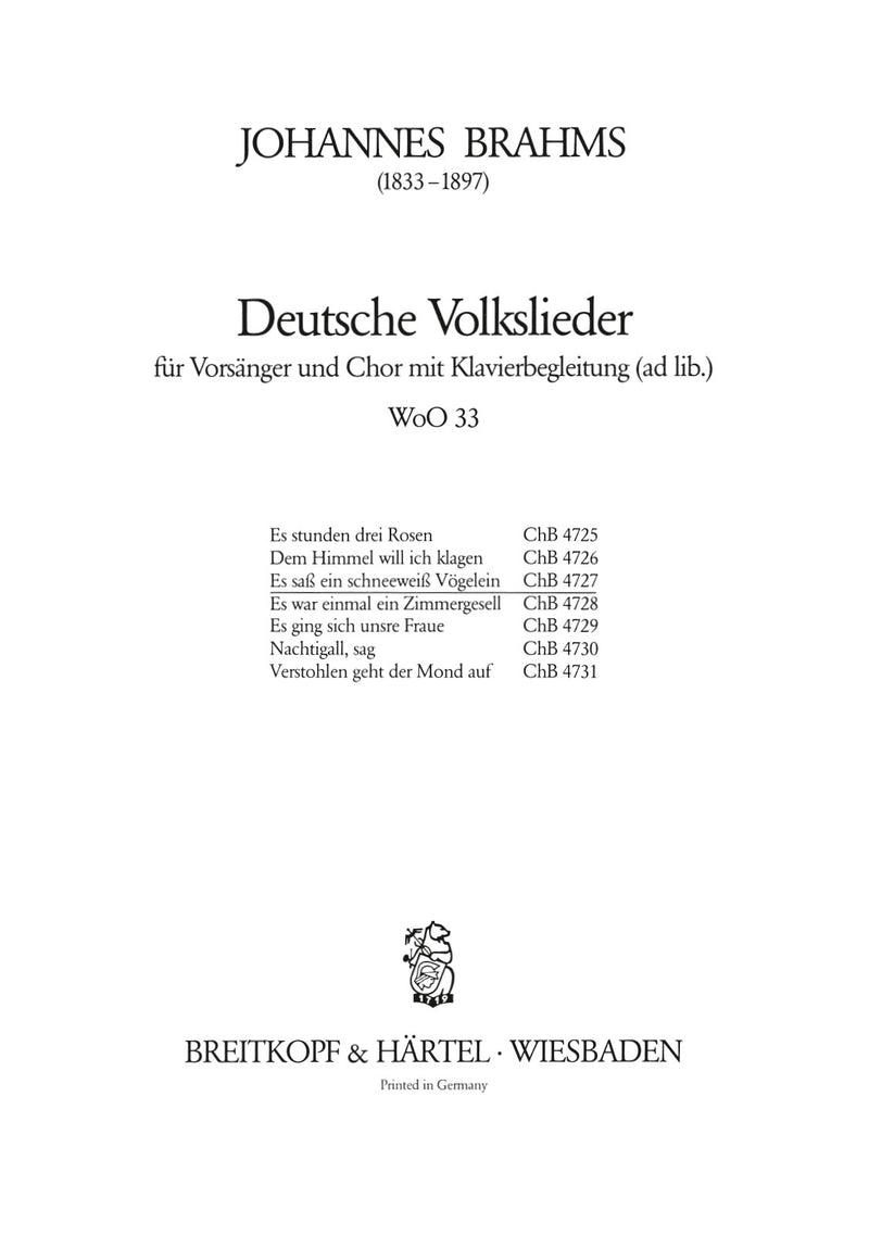 Deutsche Volkslieder WoO 33, No. 45 [合唱楽譜]