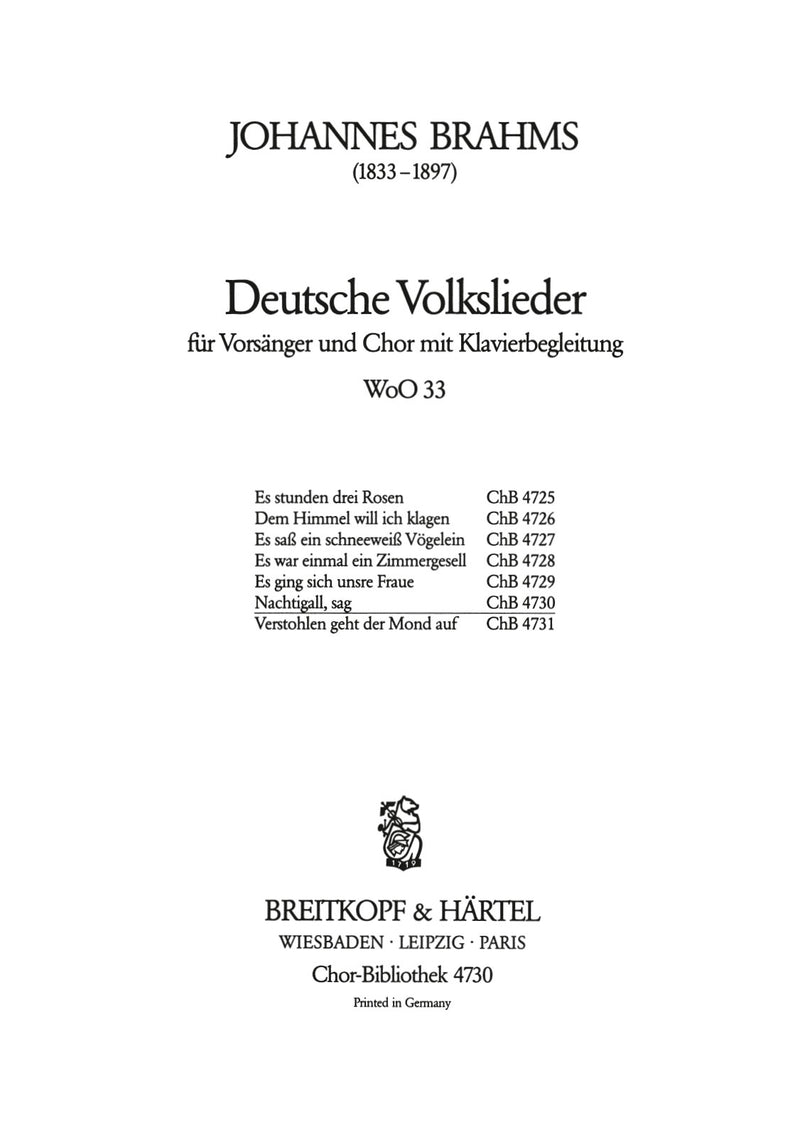 Deutsche Volkslieder WoO 33, No. 48 [合唱楽譜]