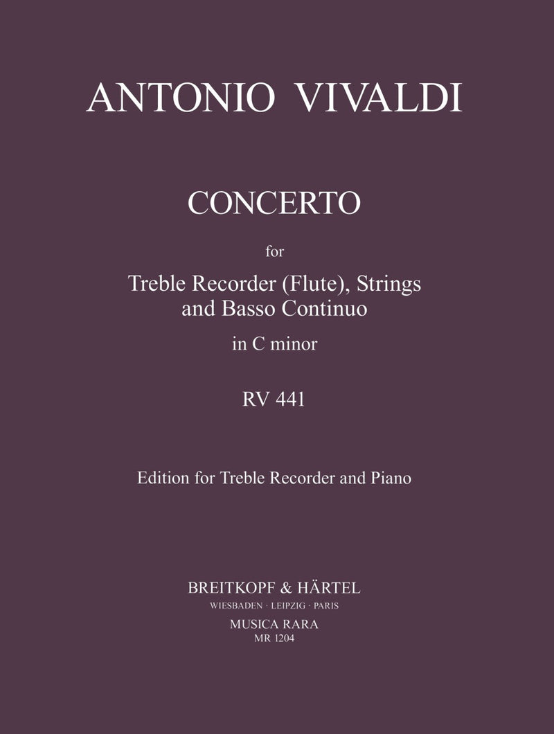 Flute Concerto in C minor RV 441（ピアノ・リダクション）