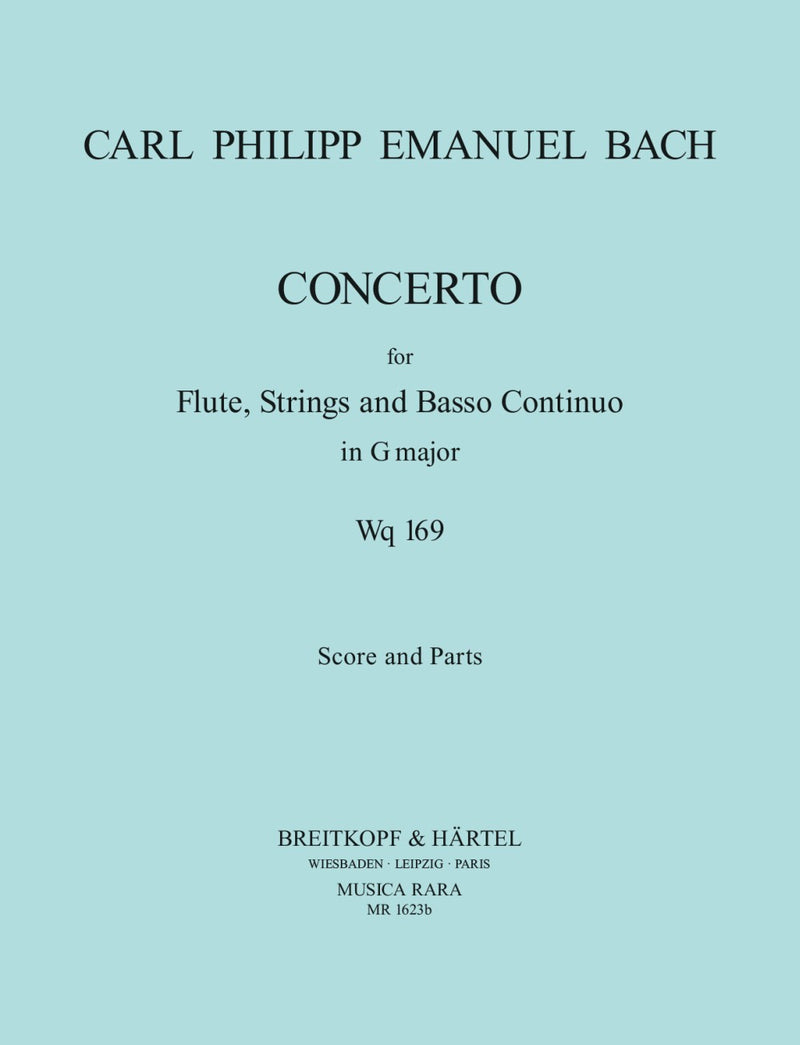 Flute Concerto in G major Wq 169（score and parts）