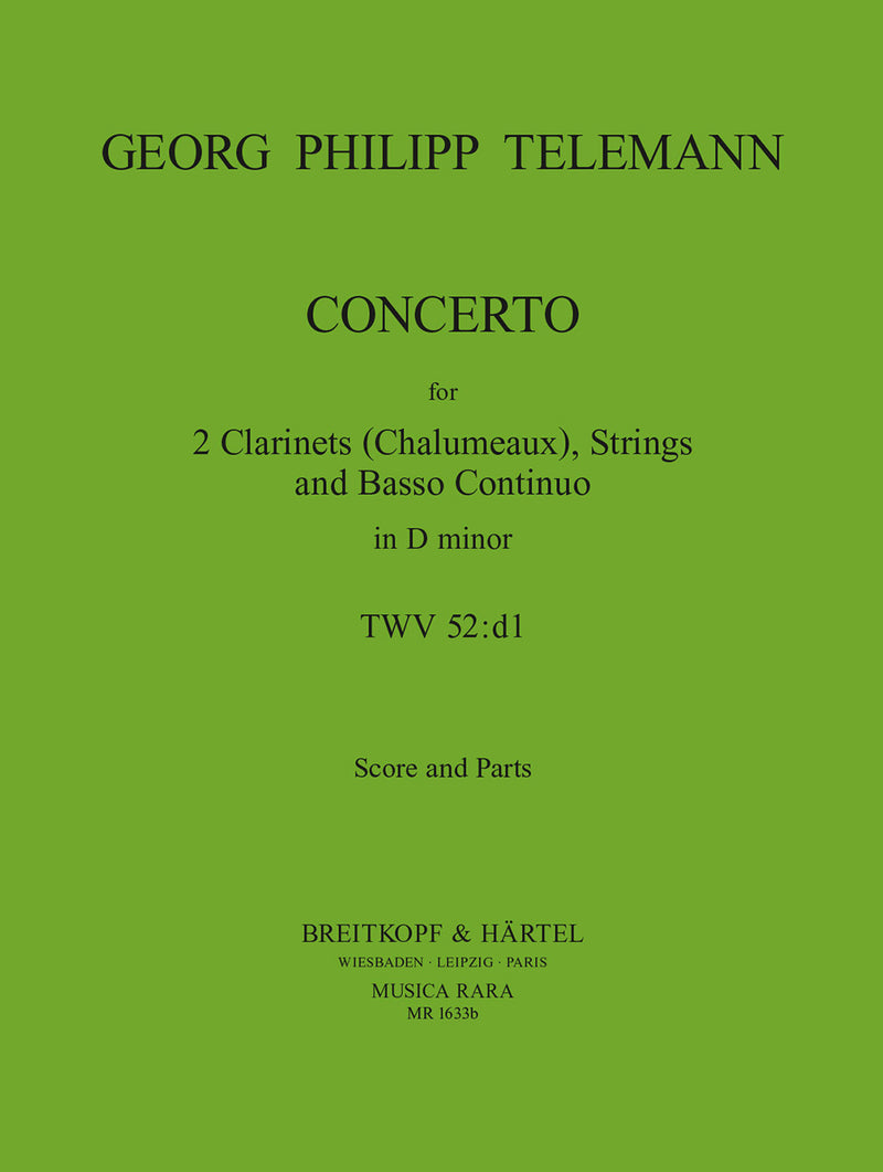 Concerto in D minor TWV 52:d1 [score and parts]