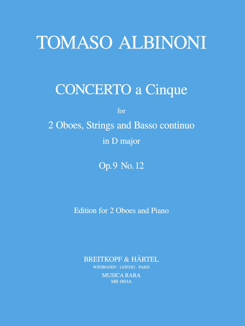 Concerto a 5 in D Op. 9/12（ピアノ・リダクション）