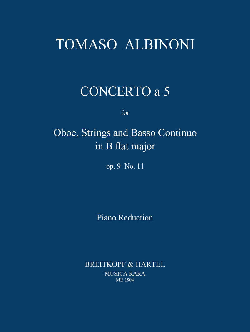 Concerto a 5 in B Op. 9/11（ピアノ・リダクション）