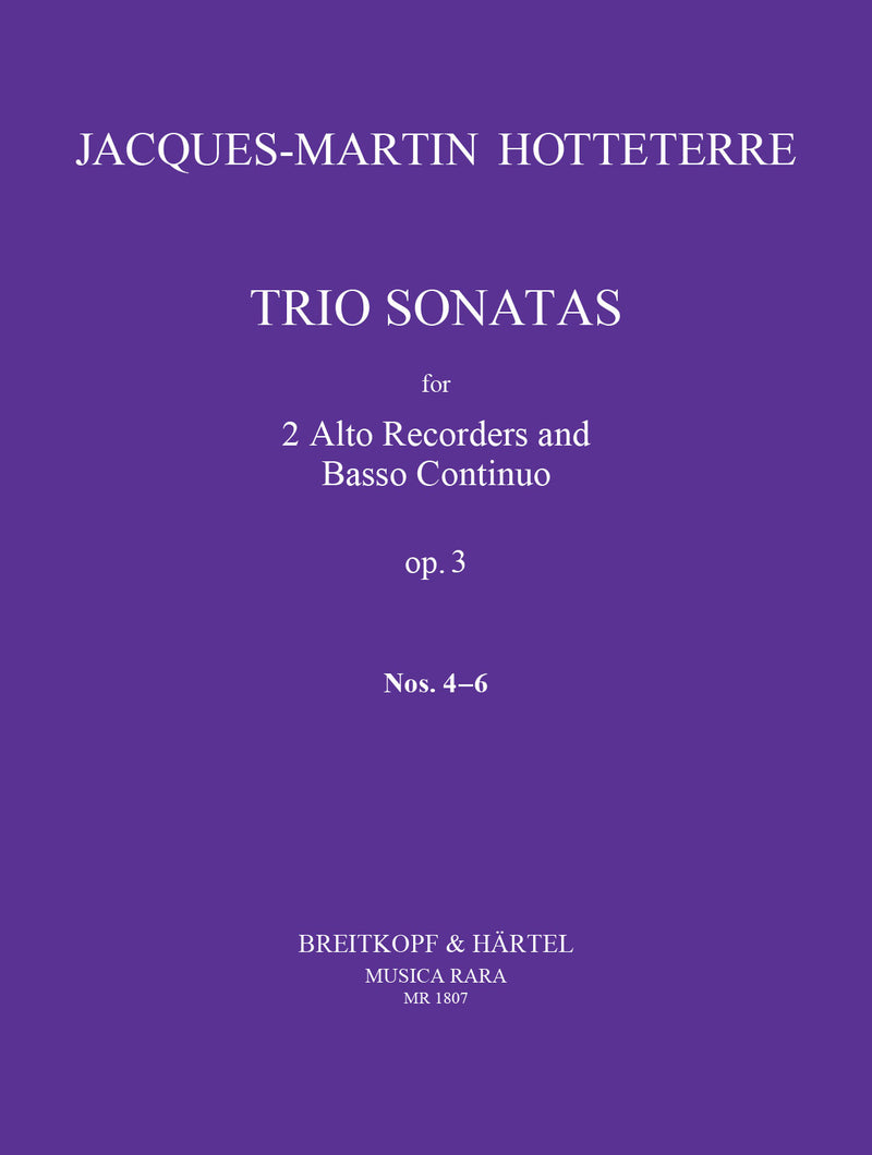 Trio Sonatas Op. 3, No. 4 - 6