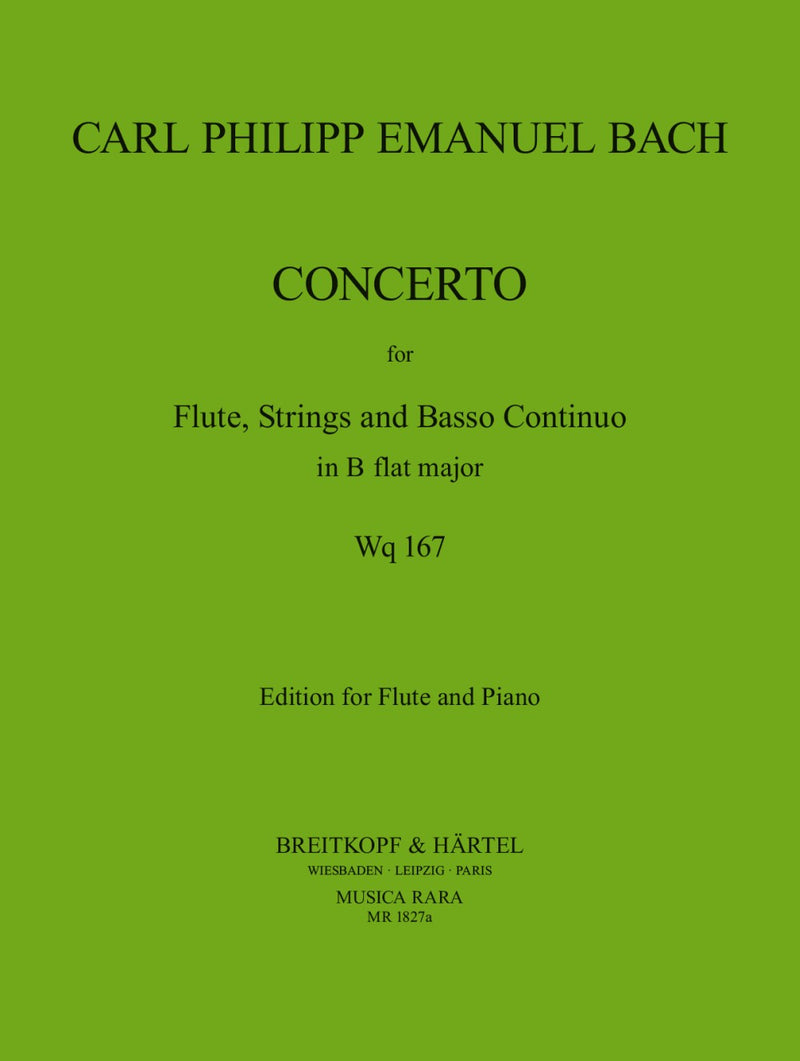Flute Concerto in Bb major Wq 167（ピアノ・リダクション）