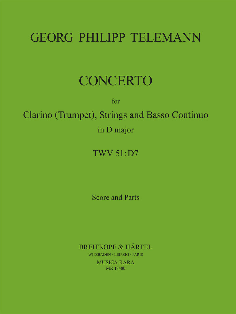 Concerto in D major TWV 51:D7 [score and parts]