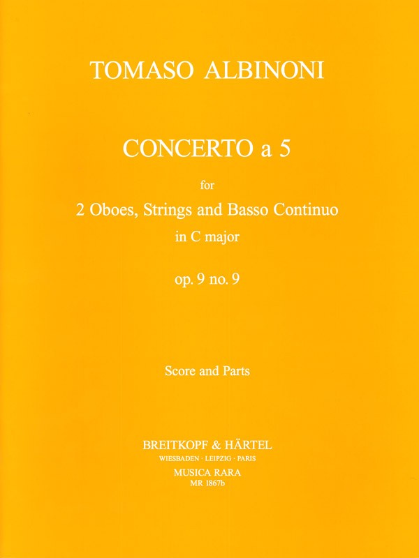 Concerto a 5 in C Op. 9/9（score and parts）