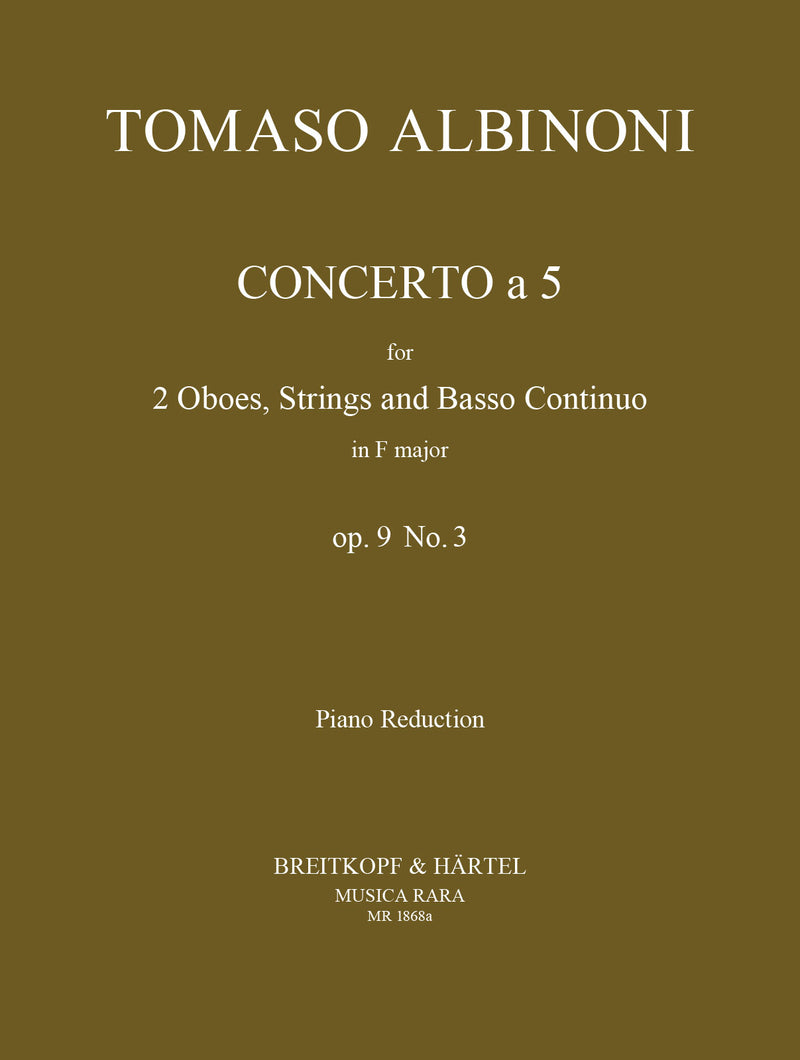Concerto a 5 in F major Op. 9/3（ピアノ・リダクション）
