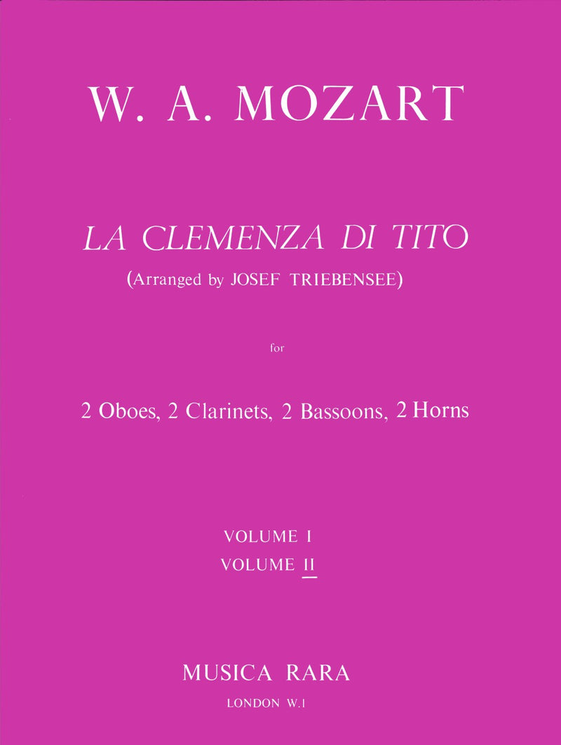 La Clemenza di Tito K. 621, arranged for wind octet, vol. 2（スコアとパート譜）