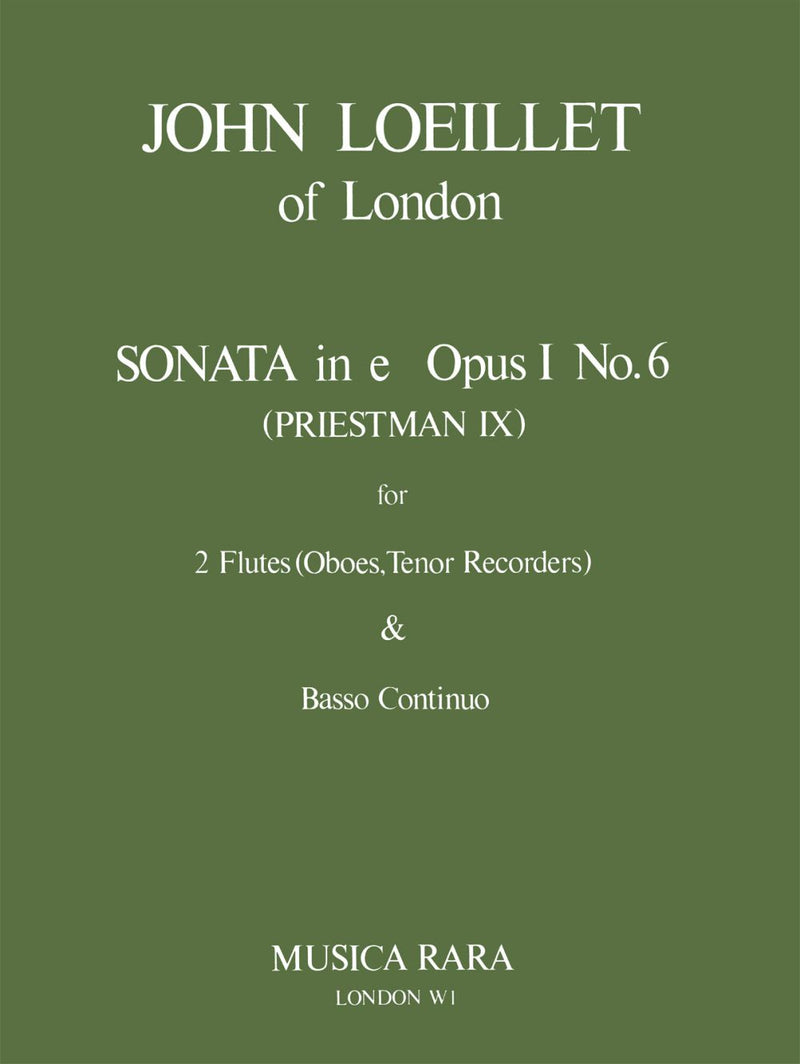 6 Sonatas Op. 1, No. 6 in E minor