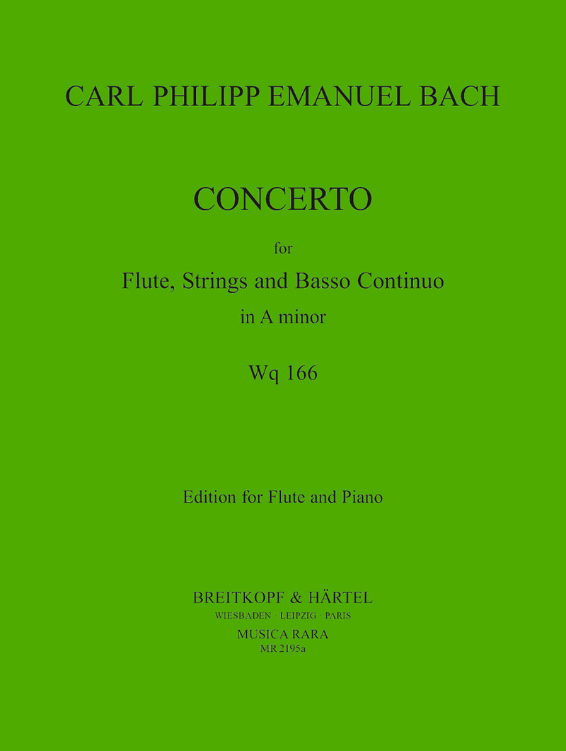 Flute Concerto in A minor Wq 166（ピアノ・リダクション）