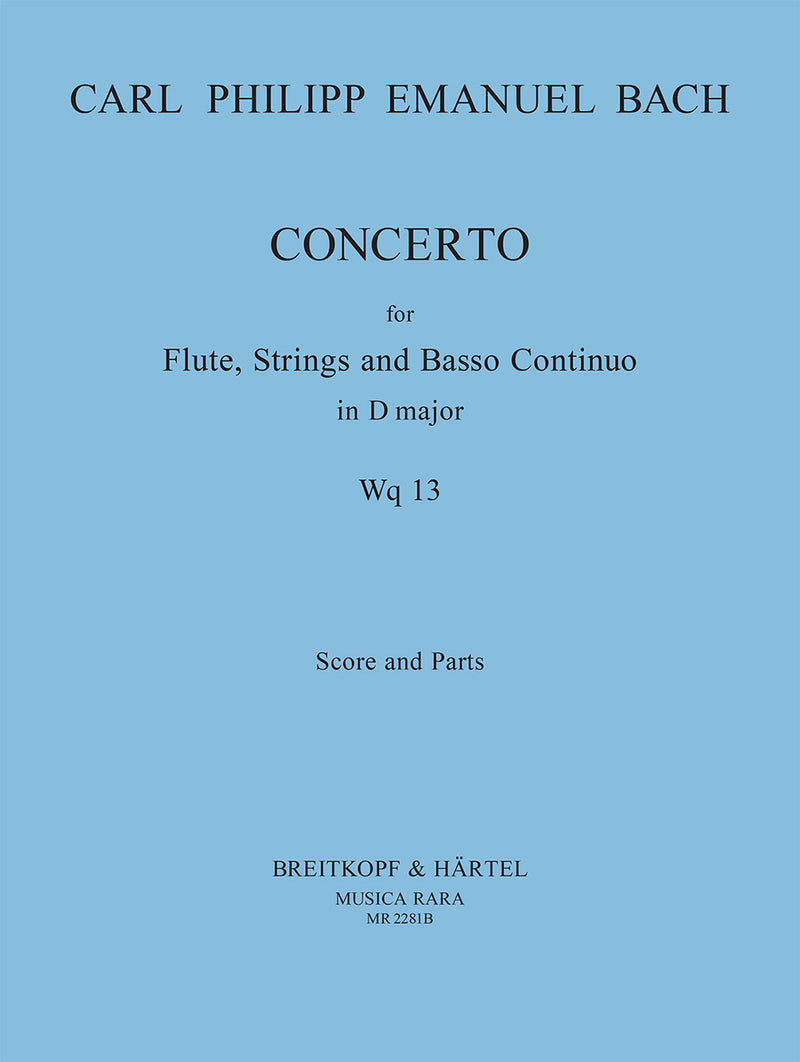 Flute concerto in D major Wq 13（score and parts）