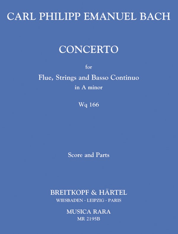 Flute Concerto in A minor Wq 166（score and parts）