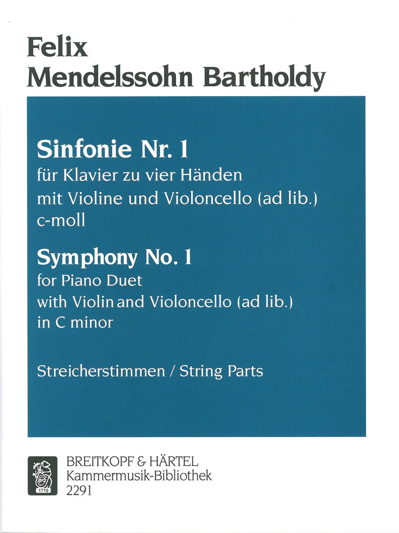 Symphony No. 1 in C minor MWV N 13 (chamber music version 1829) [set of parts]