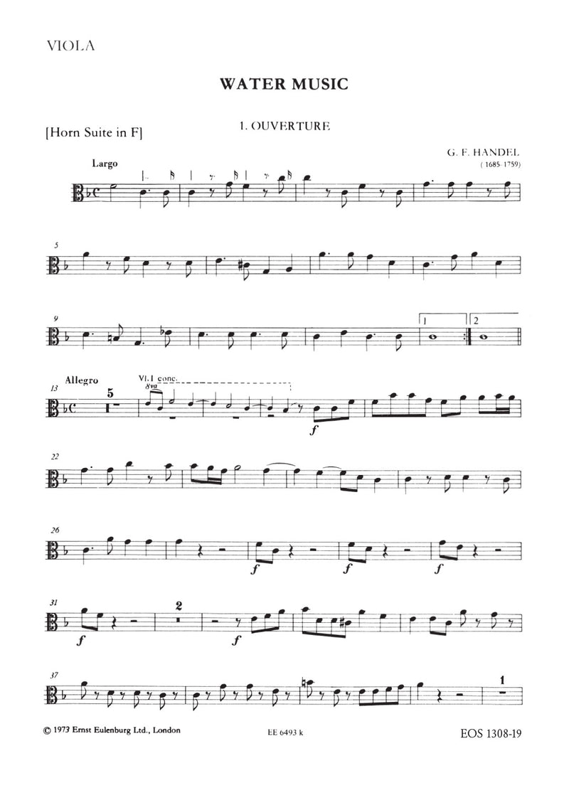 Water Music in F major HWV 348-350 (Fiske校訂) [viola part]