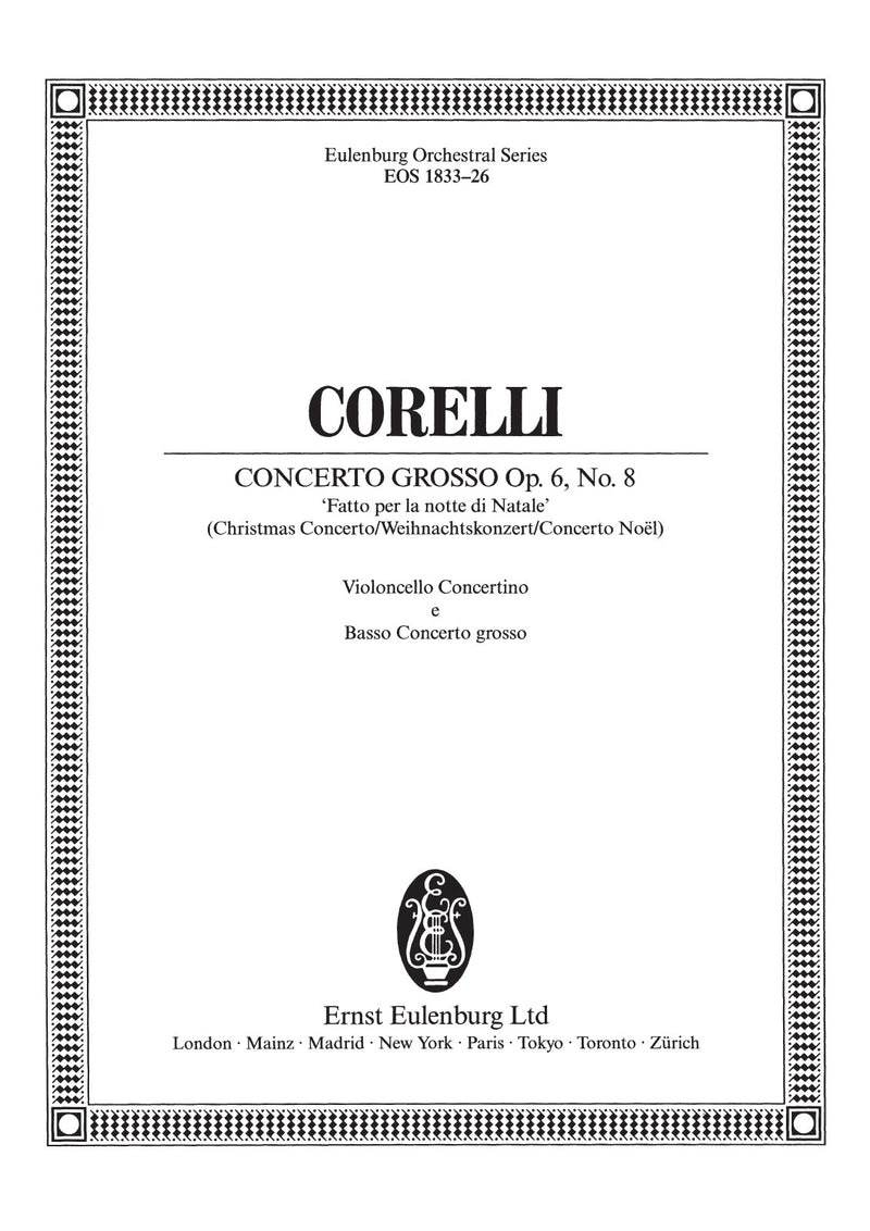 Concerto grosso Op. 6 No. 8 in G minor [basso (cello/double bass) part]
