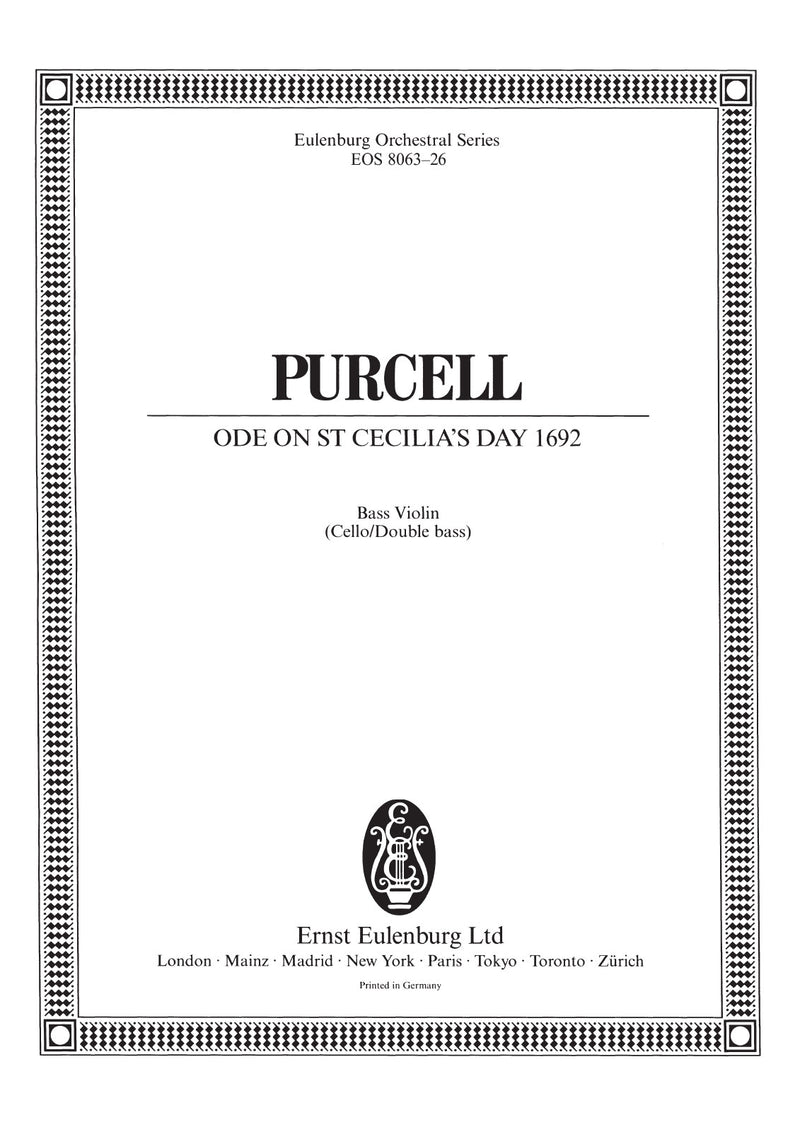 Ode on St. Cecilia's Day 1692 Z 328 [basso (cello/double bass) part]