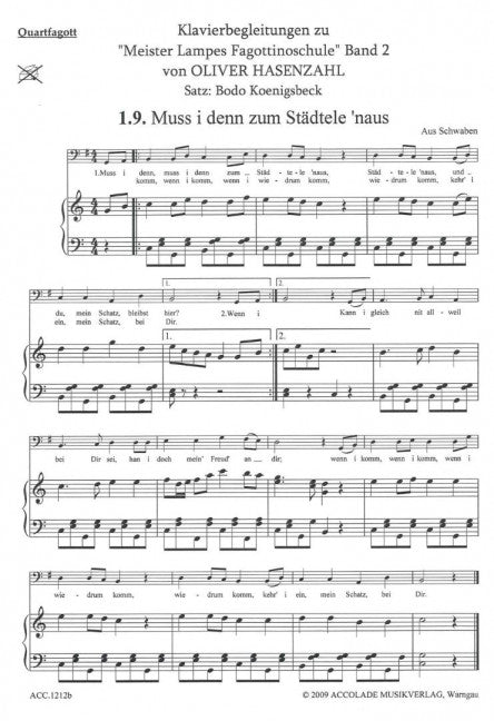 Meister Lampes Fagottinoschule - Klavierbegleitheft, Vol. 2