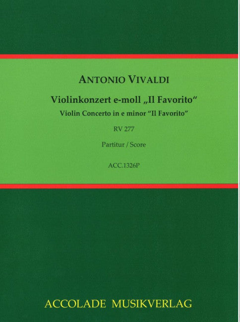 Konzert e-moll "Il Favorito" op. 11/2 PV 106 / F:I,208 / RV 277 (Score)