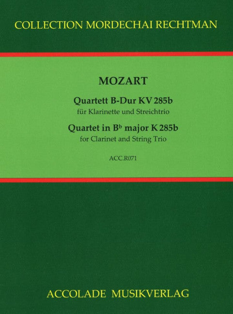 Quartett B-Dur KV 285b (clarinet, violin, viola and cello)
