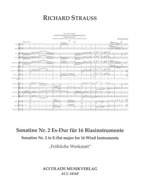 Sonatine Nr. 2 Es-Dur für 16 Blasinstrumente (Study score)