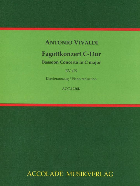 Fagottkonzert C-Dur RV 479 Fanna F..VIII,26 (Piano reduction with solo part)