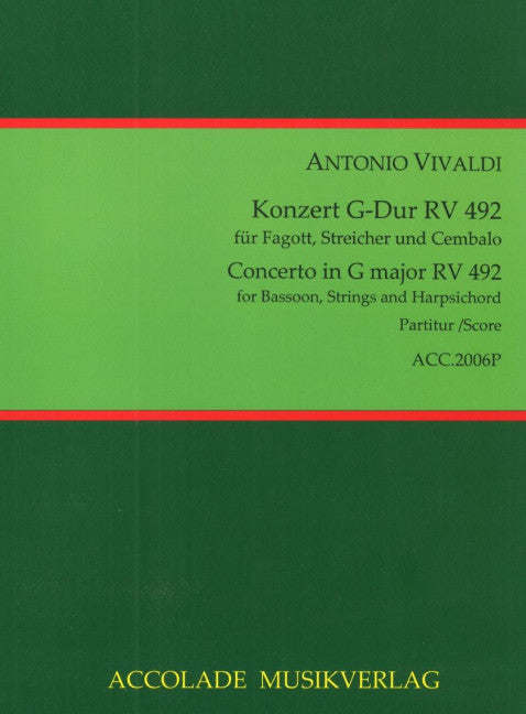 Konzert G-Dur RV 492 (Score)