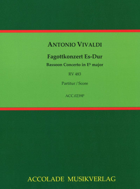 Fagottkonzert Es-Dur RV 483 / F:VIII,27 / PV 433 (Score)