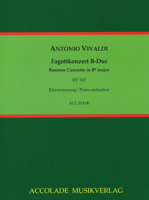 Fagottkonzert B-Dur RV 502 / F:VIII,24 / PV 382 (Piano reduction)