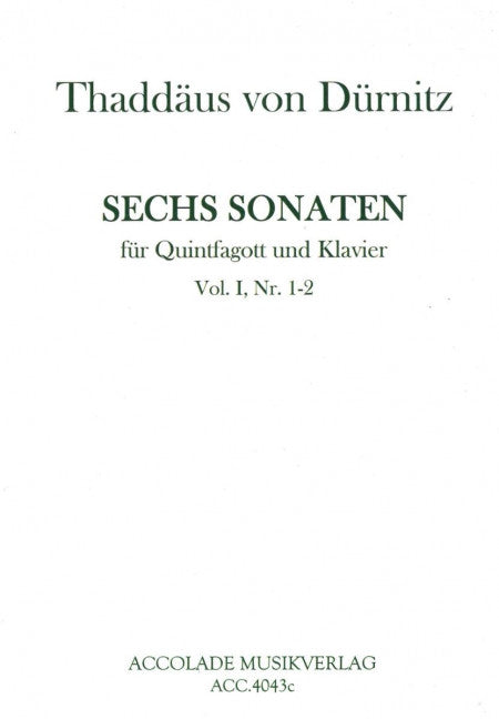 Sechs Sonaten, Vol. 1 (Ausgabe für Quintfagott und Klavier)