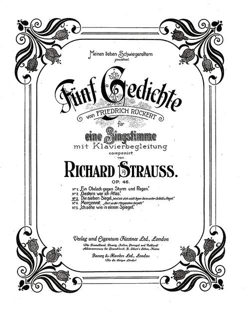 Fünf Gedichte von Friedrich Rückert op. 46/3, No. 3 Die sieben Siegel (G major)