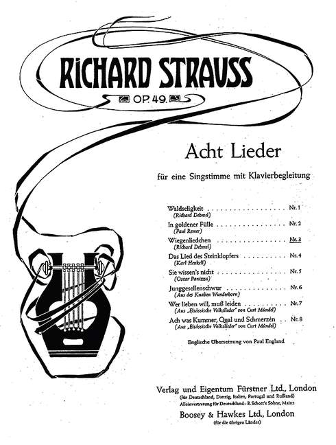 Acht Lieder op. 49/3, No. 3 Cradle Song (high F sharp major)